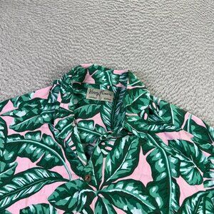 Kenny Flowers Hawaiian Shirt Mens L Green Pink Hawaiian Tropical Limited Rayon